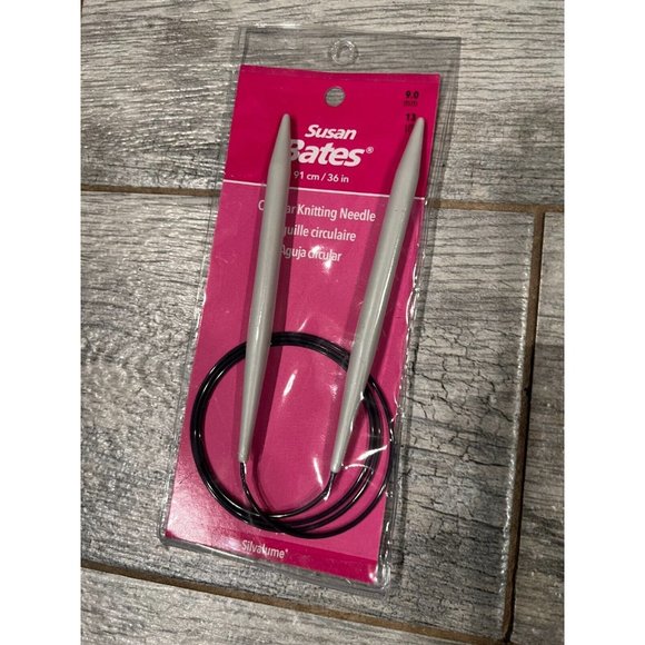 NWT Silvalume Circular Knitting Needles‎ 36" Size 13 / 9mm Susan Bates - Picture 1 of 5